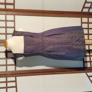 Lida Baday Jacquard Tucked Dress Midnight Sz 10 NWT